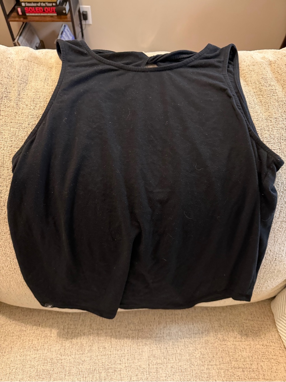 Glyder Black workout tank top with a back twist detail #basics
Size M